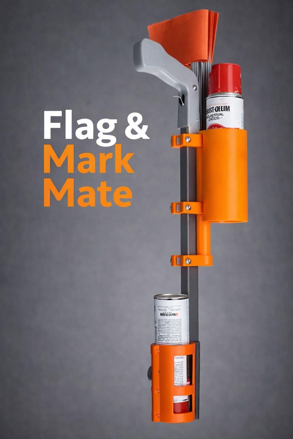 Flag and Mark Mate System – Utility Locator Flag Holder and Paint Can Carrier
